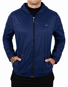 Jaqueta caual slim c/ capuz Ogochi azul marinha 027474001