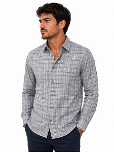 Camisa ml CKJ reg flame cinza CM40C03CR412