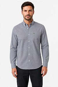 Camisa xadrez masculino preto Lacoste CH256423522