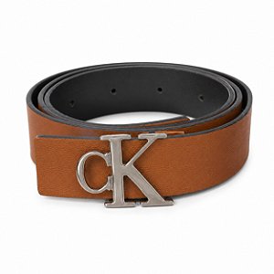 Cinto CKJ fivela CK marrom/preto CF40F86C1973