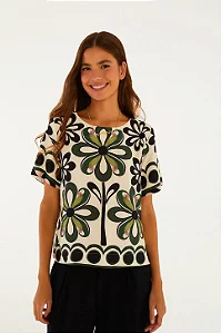 T-shirt florara estampada Farm 37149057892P
