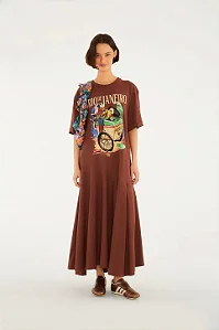 Vestido passaros com picole estampada Farm 36991607542M