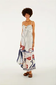 Vestido cropped alcinha posto 6 estampada Farm 366644
