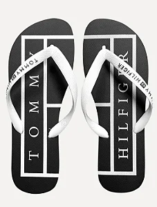 Chinelo strips Tommy Hilfiger preto ABFM0FM04066