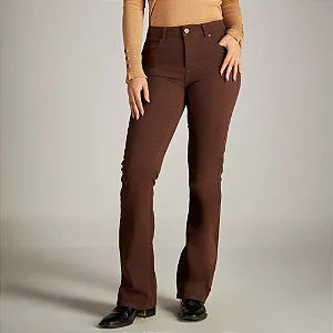Calça hoxie boot cut bolso marrom Lee F3404L