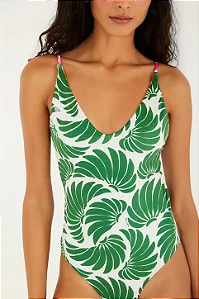 Maio double voo de banana estampada Farn Beach 349777