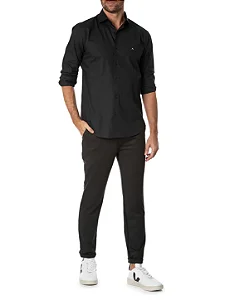 Camisa slim tricoline preta Aramis ML.02.0026
