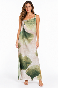 Saida de praia ombro detalhe estampada De Chelles SP1917BQ