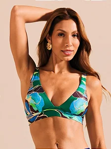 Top biquini triangulo alto estampada De Chelles BQ1754SU