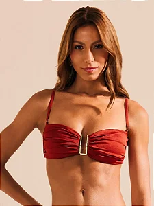 Top biquini bandeau detalhe estampada De Chelles BQ1830SU