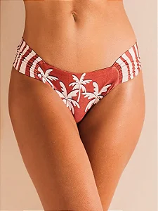 Calça biquini lateral drapeada estampda De Chelles BQ1821CL