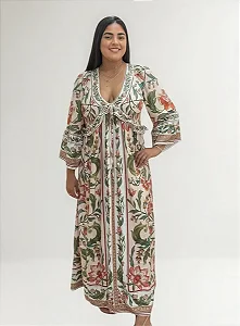 Vestido longo Natalia estampada Farm 351887