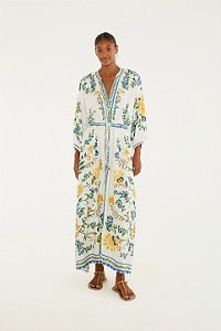 Vestido cropped floral Emilia estampada Farm 352341