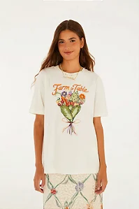 T-shirt media bouquet feira off white Farm 371437