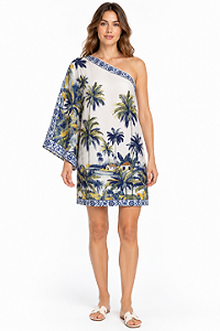 Vestido ombro so paraiso Brasil estampada Farm 372479
