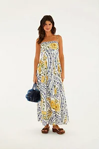 Vestido longo boho do amor estampada Farm 366408