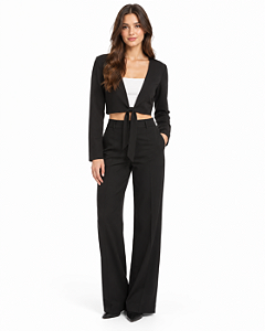 Top tricot amarraçao preto Farm 305486