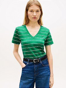 T-shirt slim Tommy Hilfiger verde THWW0WW40584