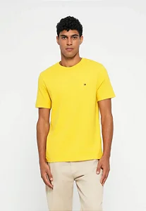 Camiseta basica Tommy Hilfiger fit solid tee amarela ABMW0MW39995