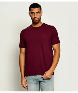 Camiseta basica Tommy Hilfiger fit solid tee bordo ABMW0MWW39995