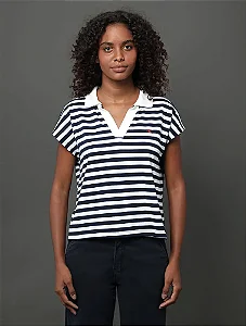 Blusa CKJ polo malhao listras CF5PC02PC840