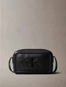 Bolsa CKJ camera bag bold preta 4F3220G