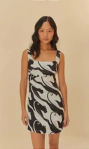 Vestido curto panteras estampada Farm 337403