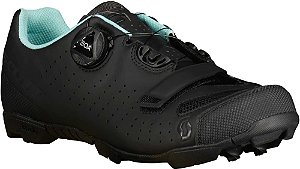 Sapatilha MTB Feminina Scott Comp BOA Lady - Preto e Azul Turquesa