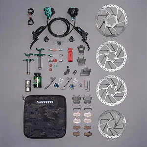 Freio a Disco MTB SRAM Maven Ultimate Stealth Teal Splatter Expert Kit (Edição de Lançamento)
