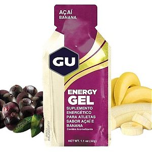 GU Energy Gel - Sabor Açaí com Banana - Caixa c/ 24 Sachês