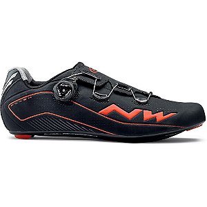 Sapatilha Ciclismo Northwave Road Flash Preto/Laranja