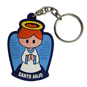 Chaveiro Borracha Santo Anjo Azul