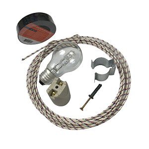Kit Iluminação Churrasqueira 5 Metros de Fio 1,5MM 300C (churrasco iluminado)