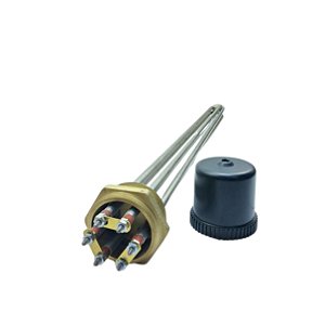 Resistência Flange Rosca 2" U3 8,2X600MM 9000W  220/380V Boiler Sauna Com Caneca