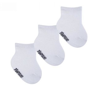 Kit meia lisa infantil Pimpolho 3 unidades cano alto RN branca e rosa -  Mamãe e Baby