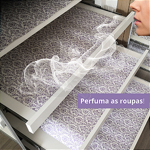 Papel de Gaveta Perfumado - Arabescos - Cor roxo- Verbena