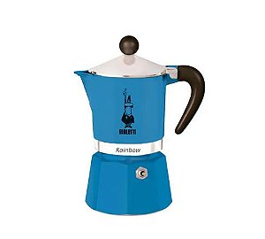 Cafeteira Italiana Rainbow Azul Escuro Bialetti 3 Xícaras