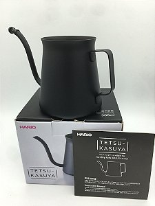 Mini Chaleira Hario Tetsu Kasuya Preta 300ml