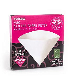 Filtro Branco para Coador Hario V60 Tamanho 03 - 40 unidades