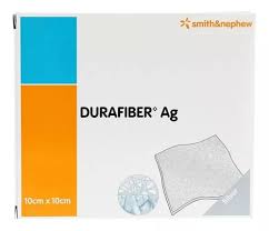 DURAFIBER AG CURATIVO HIDROFIBRA DE CELULOSE COM PRATA IONICA 10CMx10CM  unidade