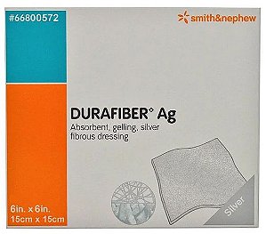 DURAFIBER AG CURATIVO HIDROFIBRA DE CELULOSE COM PRATA IONICA 15CMx15CM - 1 unidade