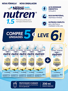 Compre 5 leve 6 - Nutren 1.5 Baunilha 200ml - Vencimento: 01/11/2026 - PROMOÇÃO!