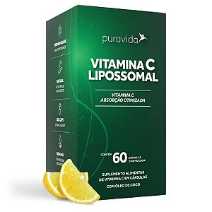 Vitamina C Lipossomal Puravida 60cps de 1100mg