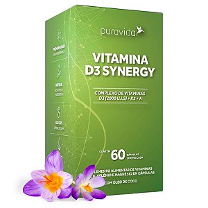 Vitamina D3 Synergy Puravida 60cps de 1200MG