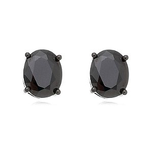 Brinco ponto negro oval Ref.80791