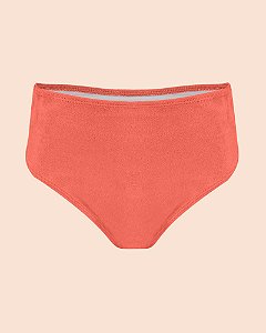 Calcinha de Biquíni Cintura Alta Hot Pants Rosa Escuro Suede