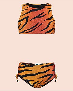 Biquíni Infantil Estampado Animal Print Tiger