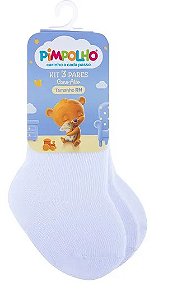 Kit 3 Pares de Meia Branca Pimpolho RN