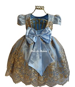 Vestido Infantil Azul Royal Festa Princesa Cinderela Aniversário Daminha  Florista Aia Dama Honra - Flor de Maria store