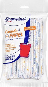 CANUDO DE PAPEL BRANCO 19,5CM STRAWPLAST 1000 UNIDADES